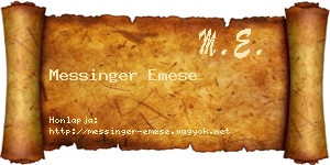 Messinger Emese névjegykártya